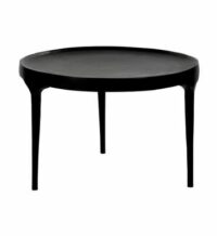 Table basse ronde en aluminium  TRIP Noir Pomax