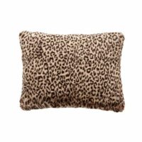 Taie de coussin bi-matière en fausse fourrure et satin de coton