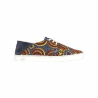 Tennis basses Babouche wax Bleu Panafrica