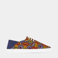 Tennis basses Babouche wax Bleu Panafrica