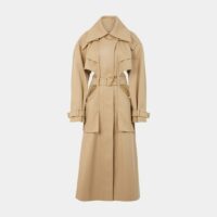 Trench long femme découpes Beige Mugler