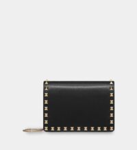 Valentino Garavani Pochette à bandoulière chaîne Rockstud en cuir Noir Valentino Garavani