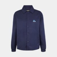 Veste Le Baiser courte droite nylon recyclé logo fantaisie Bleu Olow