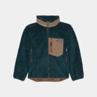 Veste bi-matière effet polaire patch signature Vert Patagonia