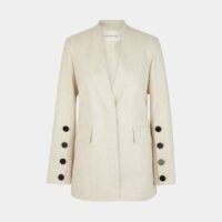 Veste blazer Maritta sans col chinée Beige By Malene Birger