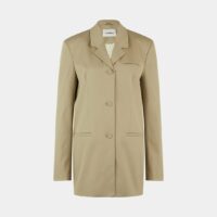 Veste blazer Mersey coton biologique texturé Beige Nanushka