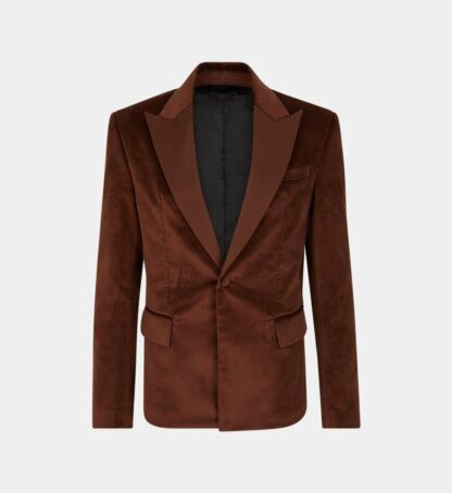 Veste blazer cintrée velours Marron Amiri