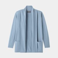 Veste cachemire femme droite Cosy mi-longue Bleu Eric Bompard