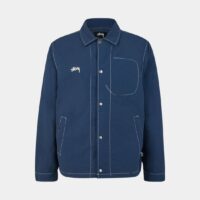 Veste courte droite en nylon Bleu Stussy