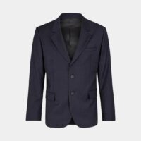 Veste de costume Hugues droite pois laine Bleu Azzaro