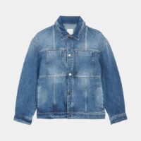 Veste droite Bango Denim courte en coton Bleu Roseanna