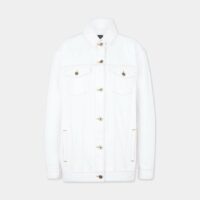 Veste en jean droite coton Blanc SIR The Label