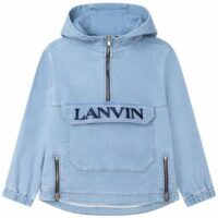 Veste en jean façon sweat Bleu Lanvin Kids