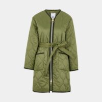 Veste mi-longue Billie Barbour x Alexachung matelassée Vert Barbour