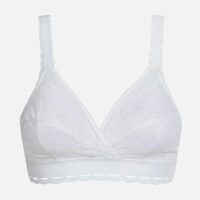 soutien-gorge en dentelle sans armature cœur croisé féminin recyclé Blanc Playtex