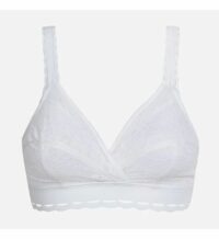 soutien-gorge en dentelle sans armature cœur croisé féminin recyclé Blanc Playtex