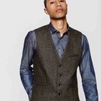 Gilet tweed chocolat - Izac