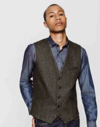 Gilet tweed chocolat - Izac