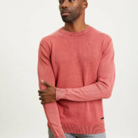 PULL COL ROND VINTAGE ROSE - Izac