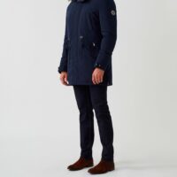 Parka longue avec capuche amovible marine Fahrenheit"" - Izac