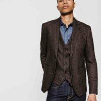 Veste tweed chocolat - Izac