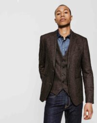 Veste tweed chocolat - Izac