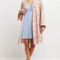 KIMONO IMPRIME MULTICO ROSE - RougeGorge