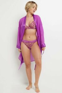 KIMONO TULLE BRODE VIOLET - RougeGorge