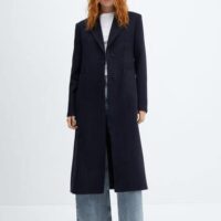 Manteau laine rayures - Mango