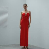 Robe bustier encolure cœur - Mango