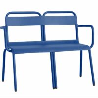 Banc de jardin empilable en aluminium avec accoudoirs - Isimar