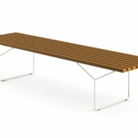 Banc de jardin en acier et teak - Knoll