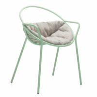 Chaise de jardin en acier enduit de poudre avec coussin intégré - Garda Furniture