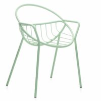 Chaise de jardin en acier enduit de poudre avec dossier ouvert - Garda Furniture