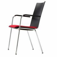 Chaise empilable en contre-plaqué avec accoudoirs - Thonet