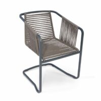 Chaise en porte-à-faux de jardin en corde avec accoudoirs - Fischer Möbel