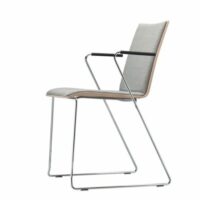 Chaise luge rembourrée avec accoudoirs - Thonet