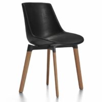 Chaise rembourrée en cuir - Mdf Italia