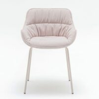 Chaise rembourrée en tissu avec accoudoirs - Mdd