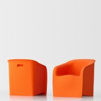 Fauteuil de jardin en plastique avec accoudoirs - Servetto