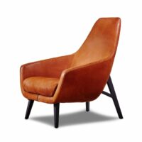 Fauteuil en cuir avec accoudoirs - Montis