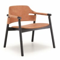 Fauteuil en cuir tannée avec accoudoirs - Midj