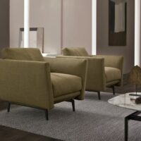 Fauteuil en tissu avec accoudoirs - Cts Salotti