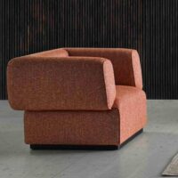 Fauteuil en tissu avec accoudoirs - Lebom