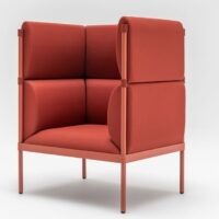 Fauteuil en tissu avec dossier haut - Mdd