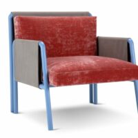 Fauteuil en velours avec accoudoirs - Adrenalina