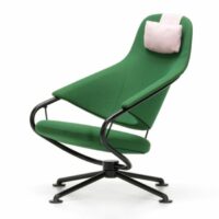 Fauteuil pivotant en tissu à 4 branches avec repose-tête - Vitra