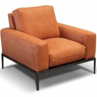 Fauteuil rembourré en cuir avec accoudoirs - Rossini Sofas