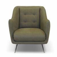 Fauteuil rembourré en cuir avec accoudoirs - Rossini Sofas