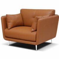 Fauteuil rembourré en cuir avec accoudoirs - Rossini Sofas